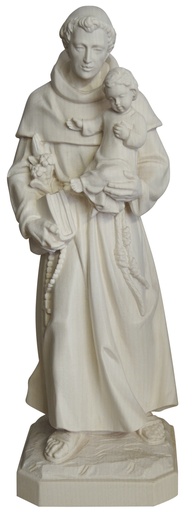 [BLD-69ANT10N] Statue St Antoine - bois sculpté - 10cm/nature