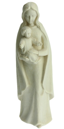 [BLD-69OLKBER15N] Statue Vierge & enfant 'Bernina' - bois sculp/nature - 15cm