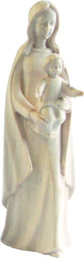 [BLD-69OLKBER20N] Statue Vierge et Enfant - bois sculpté/nature - 20cm
