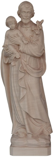 [BLD-71JOS14N] Statue St Joseph - bois sculpt/natur - 14cm
