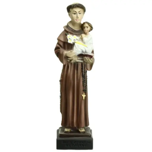 [BLD-82ANT15] Beeld St Antonius - kunsthars/gekleurd- 15cm