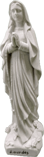 [BLD-82LOU15WT] Statue résine - ND Lourdes - 15cm/blanche