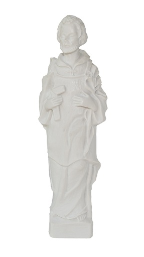 [BLD-93JOS503WT] Statue St Joseph/ouvrier en albatre - 20cm/blanc