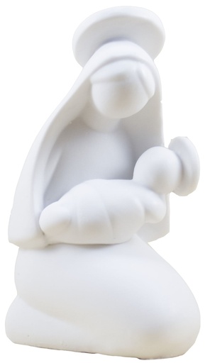 [BLD-93OLV12WT] Marie geknield  - kunsthars/wit - 10 cm