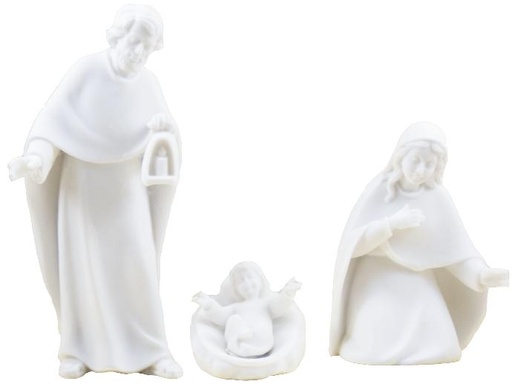 [BLD-93RBA30] Nativiteit 3 stuks  - kunsthars/wit - 10*5cm