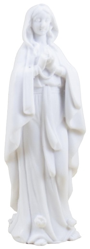 [BLD-93RBA810] N D de Lourdes  - résine/blanche - 10*3cm