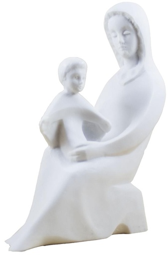 [BLD-93RBA9] Vierge assise enfant  - résine/blanche - 16*9cm
