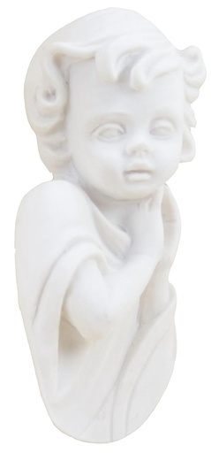 [BLD-93RBA957] Medaillon engel  - kunsthars/wit - 11*5cm