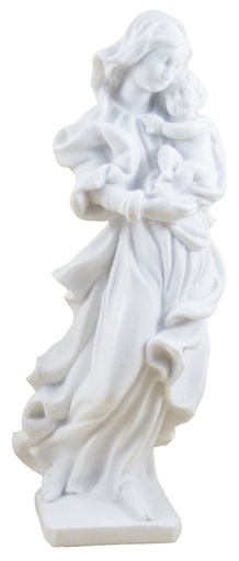 [BLD-93VEB682WT] Statue Vierge & enfant/baroque en albâtre - 20cm/blanc