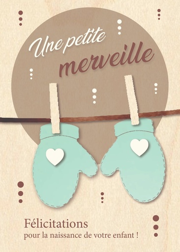 [CRT-04WC009] Carte en bois - 10x14cm - Une petite merveille ...