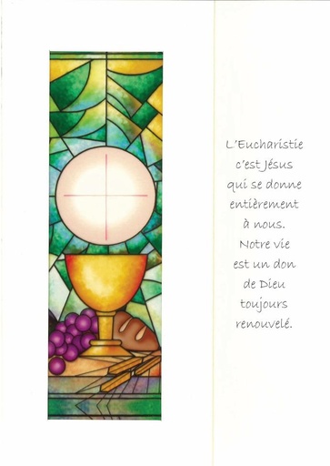 [CRT-18VET133] Doppelkarte/vitro in Cellophanverpackung mit Umschlag - Kommunion 'L'Eucharistie... (105x150mm)