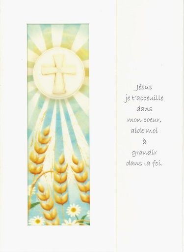 [CRT-18VET140] Doppelkarte/vitro in Cellophanverpackung mit Umschlag - Kommunion 'Jésus.... (105x150mm)