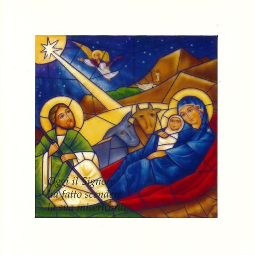 [CRT-18VIT159] Card dobble/vitro - Nativity - 11x11cm/cello+envel