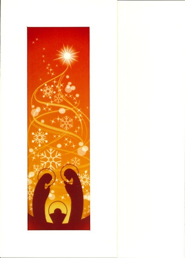 [CRT-18VIT3] Kerstkaart/vitro H. Familie - 10,5x15cm/cello+omslag