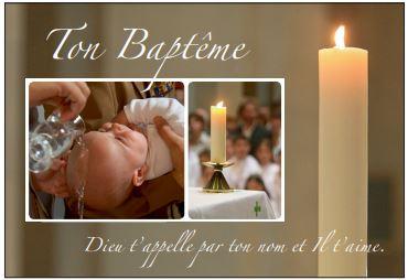 [CRT-21CD001] Wenskaart Ton baptˆme, Dieu t'apelle...