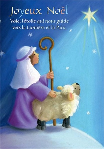 [CRT-21NS018] Carte simple Noël 10x15cm - Joyeux Noël, voici l'étoile...