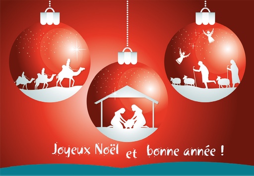 [CRT-21NS031] Carte simple Noël - 10x15cm - Joyeux Noël et bonne année...