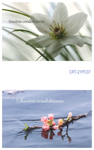 [CRT-21PC7] Pochette Sincères Condoléances - 2x3 cartes avec enveloppes