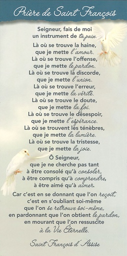 [CRT-31CT003] Carte texte 10.5x21cm + enveloppe - Prère de st François