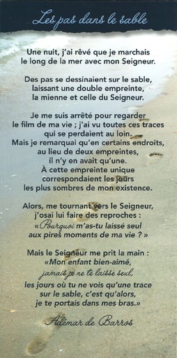 [CRT-31CT005] Tekstkaart 10,5x21cm + enveloppe - Les pas dans le sable