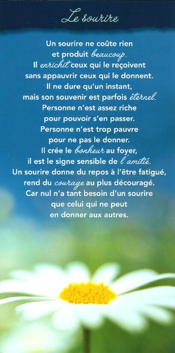 [CRT-31CT011] Carte texte 10.5x21cm + enveloppe - Le Sourire