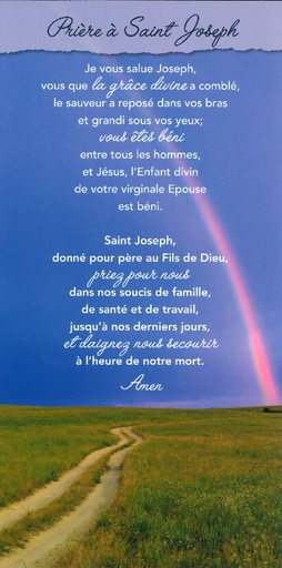 [CRT-31CT032] Tekstkaart 10,5x21cm + enveloppe - Prière … St Joseph