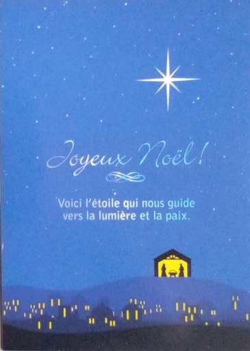 [CRT-31NS019] Carte simple Noël - 10,5x15cm - Joyeux Noël! Voiçi l'étoile...