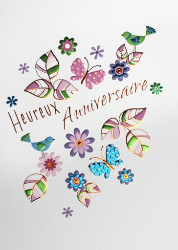 [CRT-50ANN32985] Doppelkarte - Motiv UK-32985 Joyeux Anniversaire