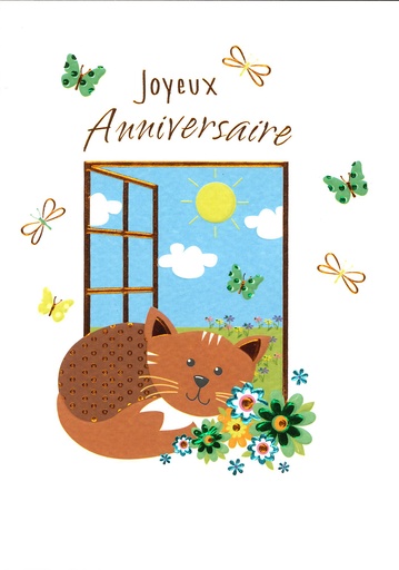 [CRT-50ANN33003] Carte double Joyeux Anniversaire - 12x17cm/cello+enveloppe