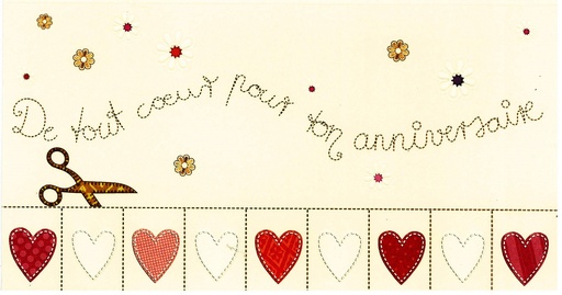 [CRT-50ANN33727] Wenskaart De tout coeur pour ton An niversaire - 11,5x21cm/cello+omslag