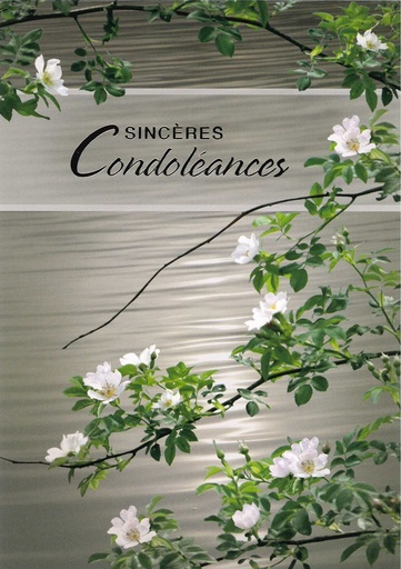 [CRT-50CON10037] Dubbelkaart/omslag in cello - 12x17cm - Sincères Condoléances