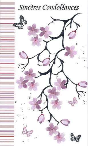 [CRT-50CON122] Wenskaart Sincères condoléances - 9,5x16cm/cello+omslag