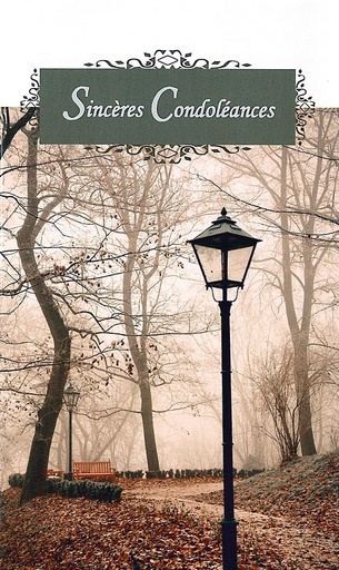 [CRT-50CON165] Doppelkarte Sincères Condoléances - 9,5x16cm/mit Umschlag in