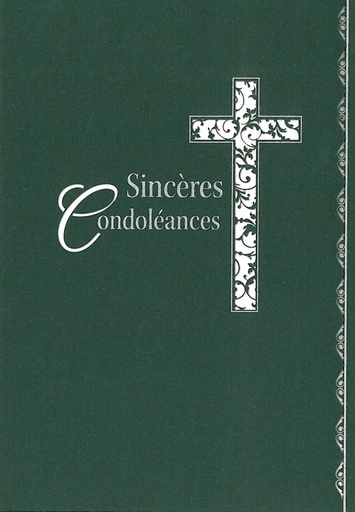 [CRT-50CON1681] Carte double laser Sincères condoléances - 12x17cm/cello+env