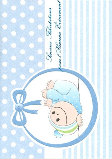 [CRT-50NAI32937] Wenskaart Sincères félicitations pour... - 12x17cm/cello+oms