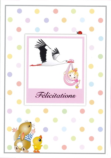 [CRT-50NAI34067] Wenskaart Félicitations - 12x17cm/cello+omslag