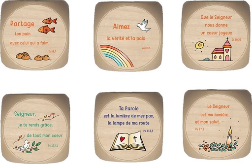 [DBL-41CJ01] Dobbelsteen Colombe J. - kindergebedjes 'Lumiere' - 39mm/meerkleurig