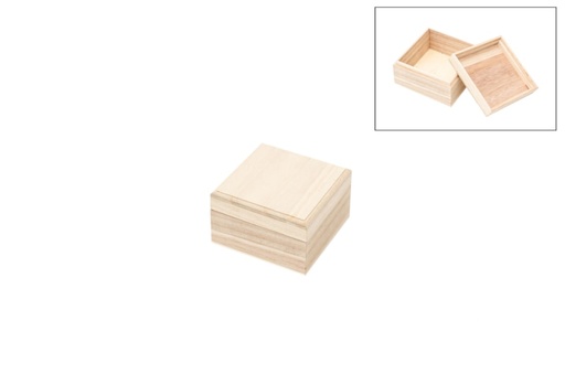 [EMB-92BX101006] Houten kistje - 10x10x6cm
