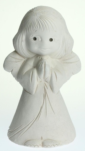 [ENG-01WT105] Ange gardien TC - blanc - H=15cm