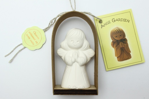 [ENG-01WT107FR] Big standing angel in bow porcelain - French/TW-2