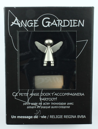 [ENG-02RVS212FR] Magneet Beschermengel - RVS in display van 12 - Frans (30x30mm)