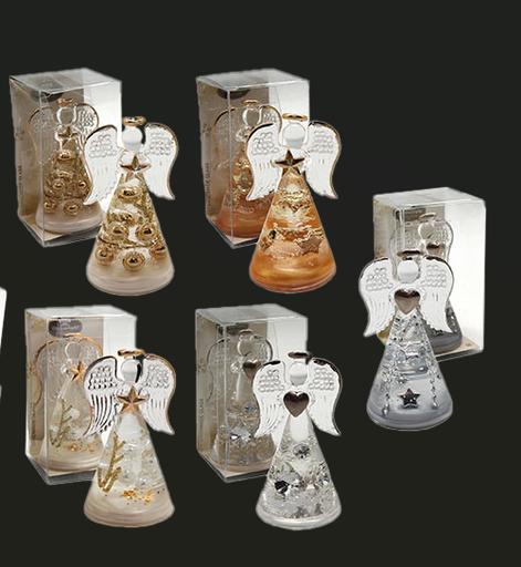 [ENG-30GL581] Ange en verre 'Dreamlight' Mini Elégance - 10cm/assorti