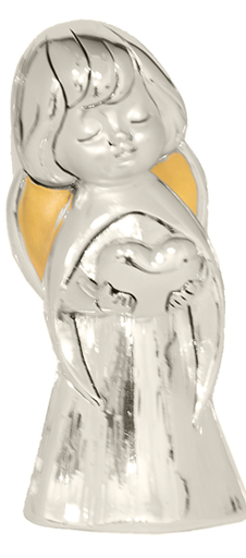 [ENG-35HRT888A] Ange avec coeur - résine/argenté H 10cm