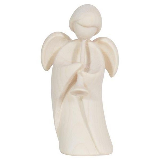 [ENG-57PE017N] Ange avec trompette - bois sculpté/natur - 7,5cm