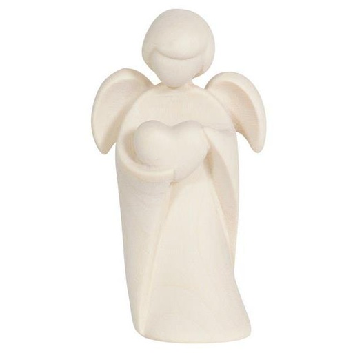 [ENG-57PE057N] Ange avec coeur - bois sculpté/natur - 7,5cm