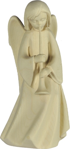 [ENG-69EAM408N] Ange d'amitié avec trompette - bois sculpté - 8cm/nature