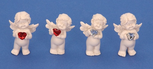 [ENG-79BB05] Ange bébé avec coeur - blanc H 5cm - assortiment