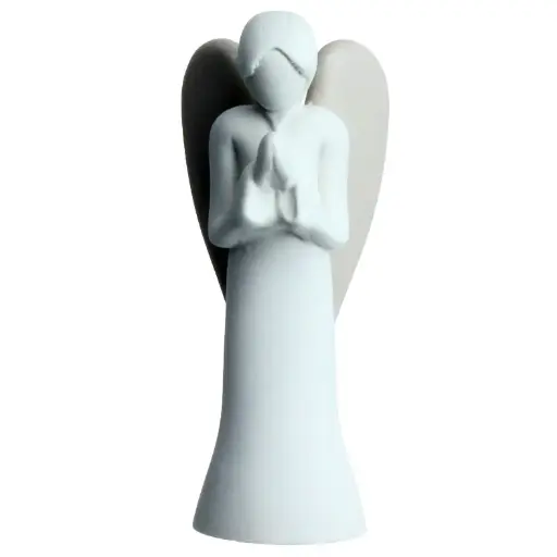 [BLD-99M05] Engel biddend - kunsthars/wit - 9cm