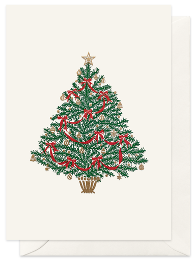 [GIR-82BP11339] CARTE DOUBLE SAPIN DE NOEL 10.5*14.8 CM