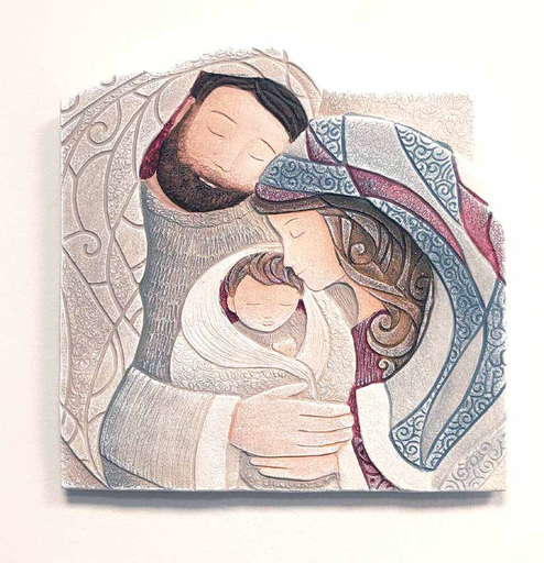 [GIR-82CA 18] 1025130RO CADRE RELIEF ET PEINTURE FAIT MAIN 26*26CM